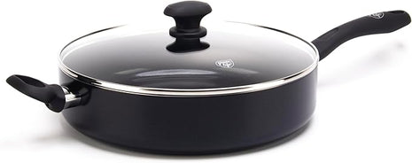 GreenLife Sandstone Healthy Ceramic Nonstick 5 Quart Saute Pan, PFAS-Free, Dishwasher Safe, Black
