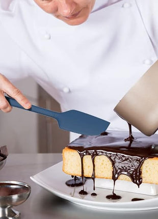 Coukre Silicone Spatula Set of 5,High Temperature Resistant, Food Grade Silicone, Dishwasher Safe, for Baking, Cooking (Pure Deep Blue)