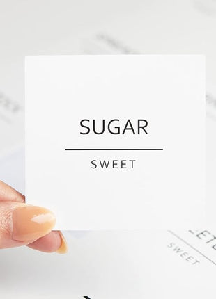 Talented Kitchen Pantry Labels for Containers - 144 Matte Vinyl Stickers, 2.5 x 2.5 in, Black on White, Water Resistant - Food Labels & Ingredient Stickers for Spice Jars & Baking Organization