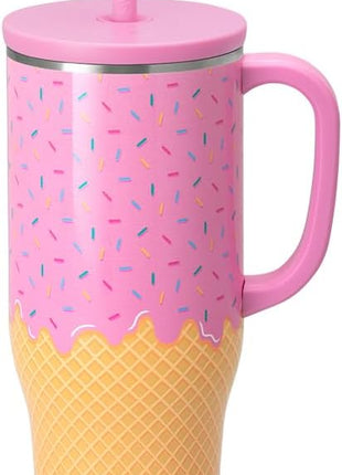 Swig Life 40oz Mega Mug, 40oz Tumbler with Handle and Straw, Extra Large Insulated Tumblers, Cup Holder Friendly Travel Mug (Scoop There It Is)