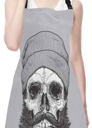 EKOBLA Skull Aprons Sailor Sea Captain Hipster Pipe Beard Skeleton Man Dead Waterproof Resistant Chef Cooking Kitchen BBQ Adjustable Aprons for Women Men 27x31 Inch