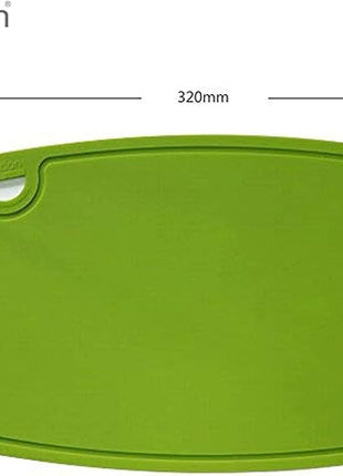 Liflicon Thick Silicone Cutting Board 12.6'' x 9.1'' Juice Grooves Easy Grip Handle Dishwasher Safe-Green