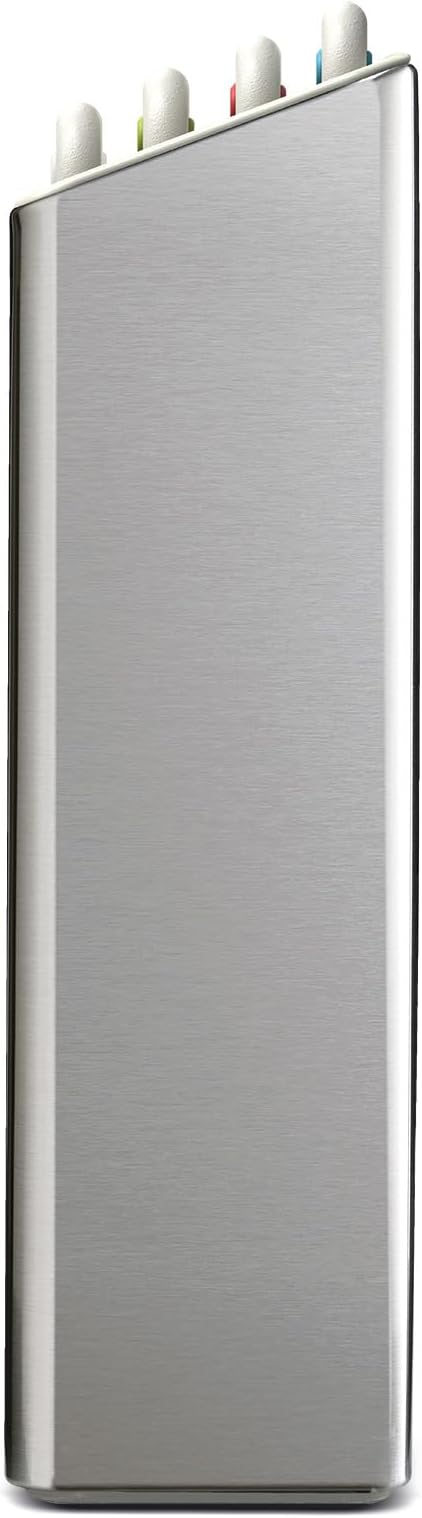 Joseph Joseph Folio 4-Piece Color-Coded Chopping Board Set, Stainless Steel Slimline Case for Organized Kitchen Storage, Light Stone