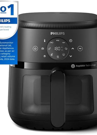 Philips 2000 Series Airfryer - 4.4 qt (4.2 l) Pan, 13 Cooking Functions, RapidAir Technology, Healthy Cooking with 90% Less Fat, Efficient & Fast (NA220/00), 9.8 pounds weight