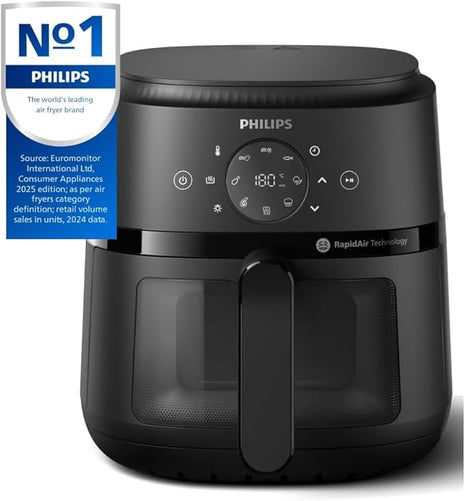 Philips 2000 Series Airfryer - 4.4 qt (4.2 l) Pan, 13 Cooking Functions, RapidAir Technology, Healthy Cooking with 90% Less Fat, Efficient & Fast (NA220/00), 9.8 pounds weight