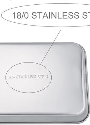 TeamFar Toaster Oven Tray and Rack Set, 9.3’’ x 7’’ x 1’’, Stainless Steel Toaster Oven Pan Broiler Pan, Non Toxic & Healthy, Easy Clean & Dishwasher Safe