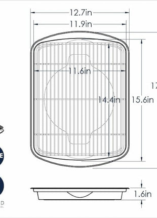 Nordic Ware Oven Crisp Baking Tray 2pc Set Includes Pan and Rack; Natural Aluminum For Air Frying, Crisping, Broiling, Baking; Cooking Surface 17 x 12 Inches