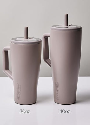 BrüMate Era 30 oz Tumbler with Handle and Straw | 100% Leakproof Insulated Water Bottle Tumbler with Lid and Flexible SoftSip Straw | Made of Stainless Steel | Cup Holder Friendly | 30oz (Houndstooth)