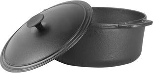 COMMERCIAL CHEF 6.6 Quart Cast Iron Dutch Oven with Dome Lid and Handles