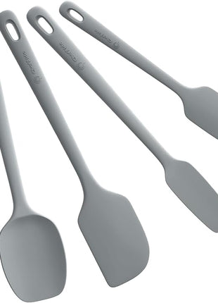 4 Pieces Silicone Spatula Set, Food Grade Rubber Spatula, Upgrade Strong Handle with Ergonomic Grip, Heat Resistant for Nonstick Cookware, Cooking