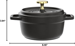 staub La Cocotte Round 40509-480 Pico Cocotte Round Black 6.3 inches (16 cm) Small, Both Handed Casting, Enameled Pot, Induction Compatible, Japanese Authentic Product