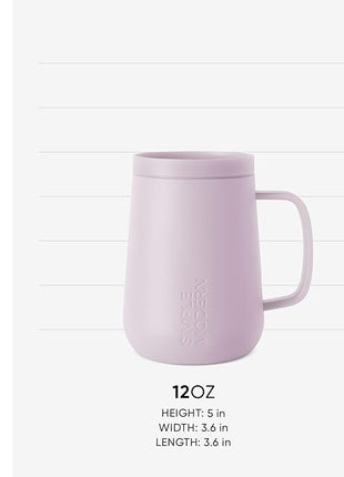 Simple Modern Voyager Signature Mug | Travel Coffee Tumbler with 360° Lid and Handle | Ceramic-Lined Insulated Stainless Steel Iced Cold Brew Cup | 12oz, Lavender Mist