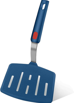 Silicone Spatula Turner, High Heat Resistant Rubber Baking Spatula, Non-Stick Slotted Wide Fish Slice Spatulas for Cooking, Large Kitchen Utensil for Pancake Omelette Egg - Hazy Blue