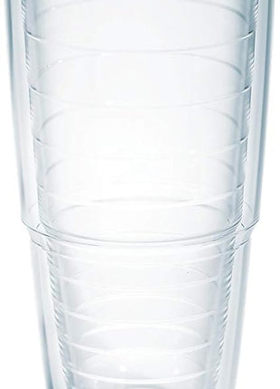 Tervis Clear & Colorful Tabletop Made in USA Double Walled Insulated Tumbler Travel Cup Keeps Drinks Cold & Hot, 24oz, Clear