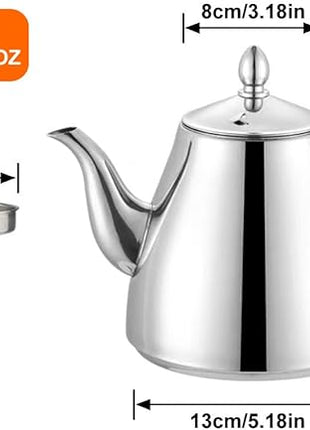 SANQIAHOME Stainless Steel Teapot with Infuser 1500ml