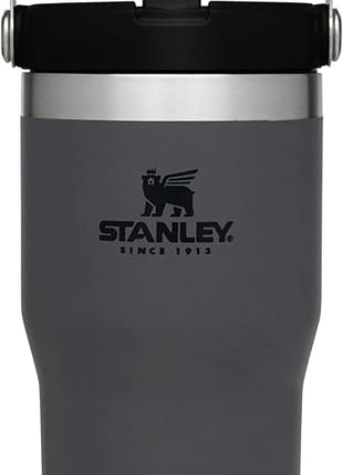 Stanley IceFlow Flip Straw Tumbler with Handle 20 oz | Twist On Lid and Flip Up Straw | Leak Resistant Water Bottle | Insulated Stainless Steel |BPA-Free | Charcoal
