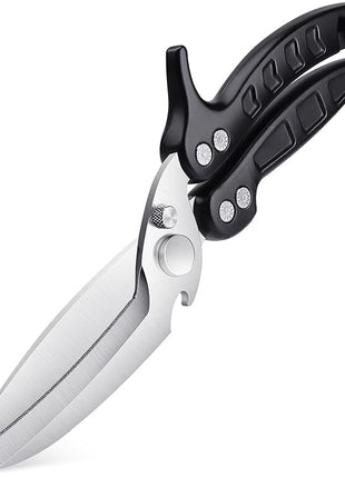 DRAGON RIOT Heavy Duty Poultry Shears - A Must Have Kitchen Shears for Chicken and Meat Cutting - Dishwasher Safe and Stainless Food Kitchen Scissors for Thanksgiving(Black)