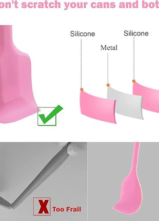 Mini Silicone Spatula Set 6 PCS Food Grade Small Jar Spatula with Long Handle Makeup Spatula Tool Heat Resistant Kitchen Utensils for Baking Cooking Mixing Tiny Scraper