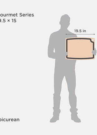 Epicurean Gourmet Series Cutting Board with Juice Groove, 19.5-Inch by 15-Inch, Natural/Slate