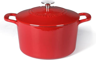 Martha Stewart Gatwick 4 Quart Enamel Cast Iron Dutch Oven - Red