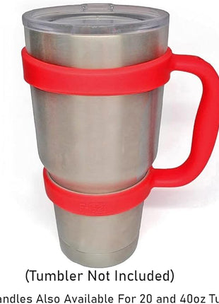F-32 Handle - 19 COLORS - 30oz Size - Compatible with 30 oz YETI and 30 oz. OZARK TRAIL Tumbler Travel Mug (30OZ, STRAWBERRY RED)
