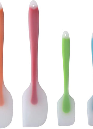 Silicone Spatula Set of 4 - Heat Resistant Flexible Spatula 450F with Stainless Steel Core - Food Grade Premium Good Grip Kitchen Utensils - Seamless, Heavy Duty, BPA Free, Dishwasher Safe