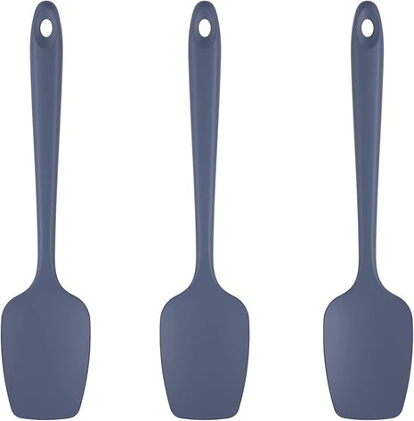 U-Taste Silicone Spoon Spatula Set, 600ºF High Heat Resistant Food Grade Flexible Rubber Scraper, Cooking Mixing Baking Kitchen Utensils Set of 3 (Midnight Blue)