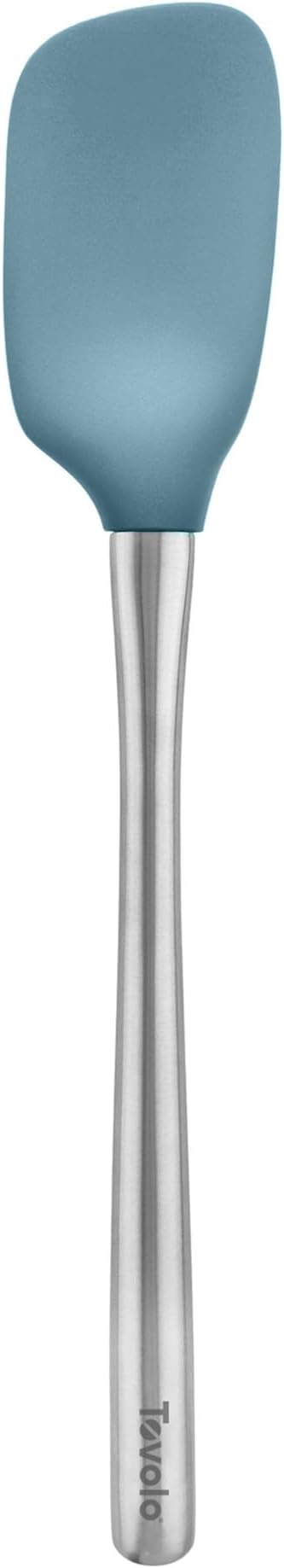 Tovolo Flex-Core Stainless Steel Handled Spoonula, Silicone Spoon Spatula Head With Ergonomic Grip Stainless Steel Handle, Dishwasher-Safe Kitchen Utensil