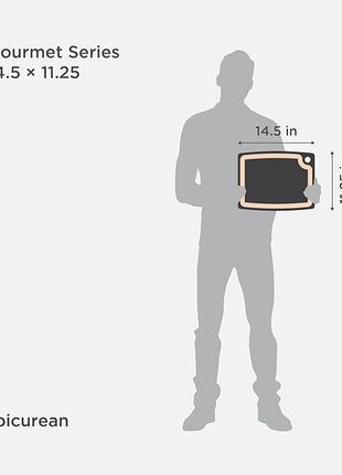 Epicurean Gourmet Series Cutting Board with Juice Groove 14.5-Inch by 11.25-Inch, Slate/Natural