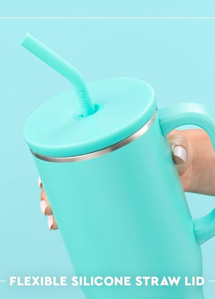 Swiglife 40oz Mega Mug, 40oz Tumbler with Handle and Straw, Extra Large Insulated Tumblers, Cup Holder Friendly Travel Mug (Candy Crush)