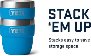 YETI Rambler 4 oz Stackable Cup, Stainless Steel, Vacuum Insulated Espresso/Coffee Cup, 2 Pack