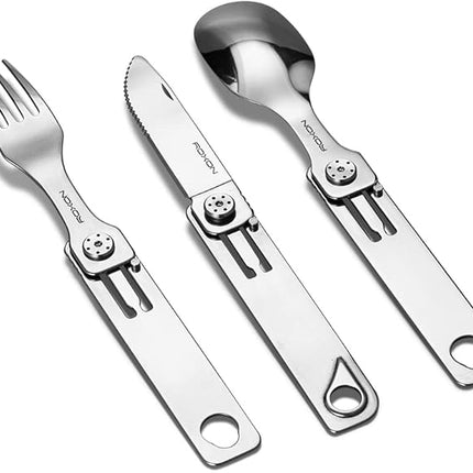 ROXON C1 3 IN 1 Camping Utensils Detachable Cutlery Knife Spoon Fork for Outdoor Camping Hiking