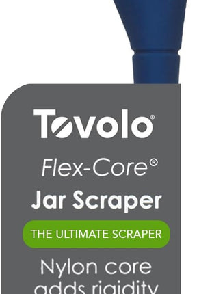 Tovolo Flex-Core Silicone Spatula Jar Scraper - Long-Handled Rubber Spatula with Angled Head for Scooping & Scraping - Heat-Resistant Spatulas for Kitchen Use, Dishwasher Safe & BPA-Free