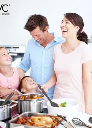 COOK WITH COLOR Silicone Cooking Utensils, Kitchen Utensil Set, Easy to Clean Silicone Kitchen Utensils, Cooking Utensils for Nonstick Cookware, Kitchen Gadgets Set, Standard, Gray