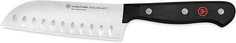 WÜSTHOF Gourmet 5" Hollow Edge Santoku Knife, Black