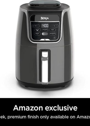 Ninja | XL Single Basket Air Fryer | 5.5 QT Capacity fits 3lbs of Wings | 5-in-1Air Fry, Roast, Bake,Reheat & Dehydrate |Dishwasher Safe Parts & Recipe Guide | Grey |AF150AMZ