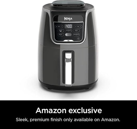 Ninja | XL Single Basket Air Fryer | 5.5 QT Capacity fits 3lbs of Wings | 5-in-1Air Fry, Roast, Bake,Reheat & Dehydrate |Dishwasher Safe Parts & Recipe Guide | Grey |AF150AMZ