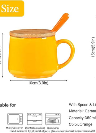 BigNoseDeer Kawaii Fox Mug Cute Mugs with 3D Fox Inside Ceramic Coffee Mug with Lid and Spoon Cute Stuff Birthday Gifts Cute Gifts For Women 13.5oz