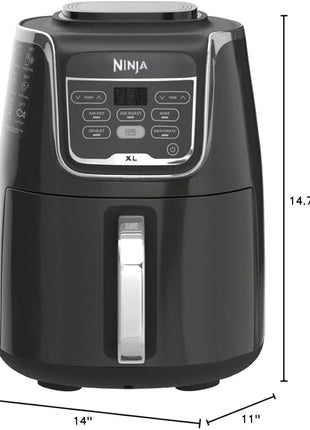 Ninja | XL Single Basket Air Fryer | 5.5 QT Capacity fits 3lbs of Wings | 5-in-1Air Fry, Roast, Bake,Reheat & Dehydrate |Dishwasher Safe Parts & Recipe Guide | Grey |AF150AMZ