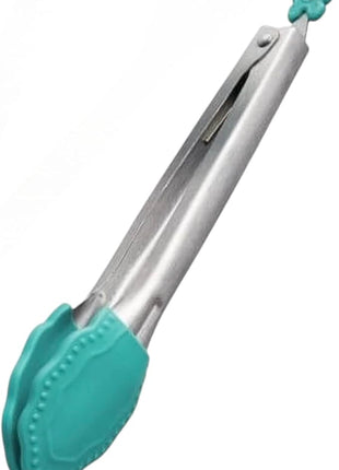 Pioneer Woman 5.8 qt Air Fryer, Linen Speckle - Energy Efficient With Rust Resistant Stainless Steel Serving Tong Bundle