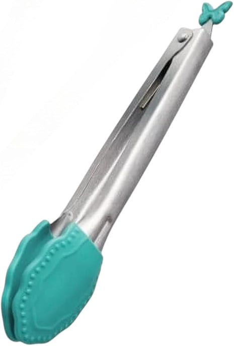 Pioneer Woman 5.8 qt Air Fryer, Linen Speckle - Energy Efficient With Rust Resistant Stainless Steel Serving Tong Bundle