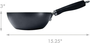 Ecolution Non-Stick Carbon Steel Wok with Soft Touch Riveted Handle, 8",Black
