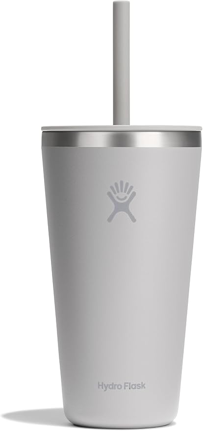 Hydro Flask All Around Tumbler Straw Lid, Insulated Travel Mug, Stainless Steel Coffee Cup 28 Oz Tonal Birch