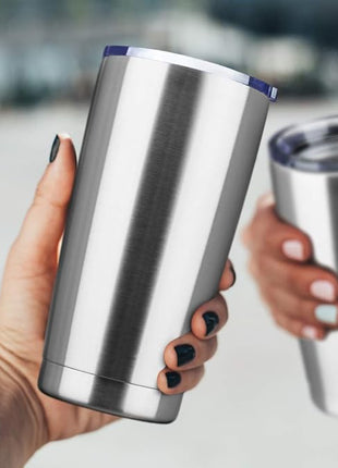 20oz Tumbler Bulk Stainless Steel Vacuum Insulated Tumblers with Lid Double Wall Travel Mug Powder Coated Coffee Cup, Suitable for Ice Drinks and Hot Beverage (Stainless steel 1pack)