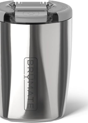 BrüMate Rocks 100% Leak-Proof 12oz Insulated Lowball Cocktail & Whiskey Tumbler - Double Wall Vacuum Stainless Steel - Camping, Travel Tumbler & Cocktail Glass (Polished Stainless)
