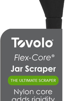 Tovolo Flex-Core Silicone Spatula Jar Scraper - Long-Handled Rubber Spatula with Angled Head for Scooping & Scraping - Heat-Resistant Spatulas for Kitchen Use, Dishwasher Safe & BPA-Free