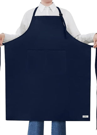 ROTANET Extra Large Apron for Men Adjustable Bib Aprons with 2 Pockets Cooking Kitchen Women Chef Water & Oil Resistant