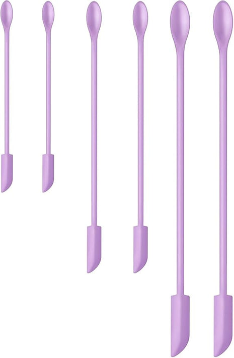 Silicone Spatula Set (6Pcs) - Mini Scraper Tool for Beauty & Food - Reach Every Last Drop, Multi-Size Spatulas for Makeup Jars, Lotion Bottles & Kitchen Containers