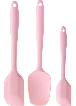 5 Piece Pink Silicone Spatula Set, Heat Resistant Rubber Spatulas Set, Silicone Kitchen Utensils Set Dishwasher Safe for Nonstick Cookware Baking Cooking