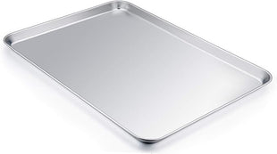 TeamFar Baking Sheet, 20’’×14’’×1’’, Cookie Sheet Half Sheet Baking Pans Stainless Steel, Non Toxic & Healthy, Heavy Duty & Thick Gauge, Mirror Finish & Dishwasher Safe - 2 Piece